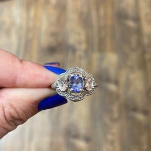COPY - Beautiful tanzanite and morganite ring